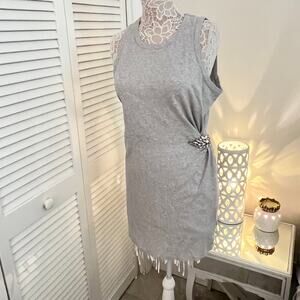 Express Brooch Side Sleeveless T-Shirt Dress